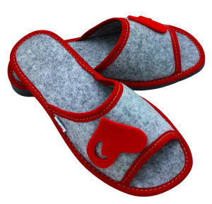 Kapcie filcowe LOVE RED