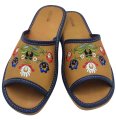 kapcie damskie skórzane flower BABA2.png