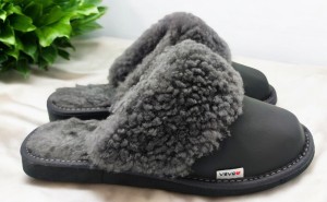 Kapcie z kożucha owczego GREY